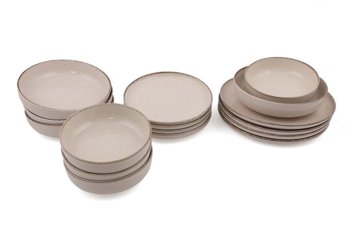 Hermia Vajilla de 16 piezas en Porcelana Crema MOD16YS730P02